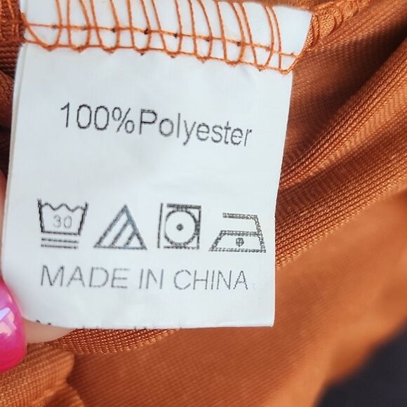 Amazon brand rust colored open front velour cardigan jacket, M - Picture 7 of 8